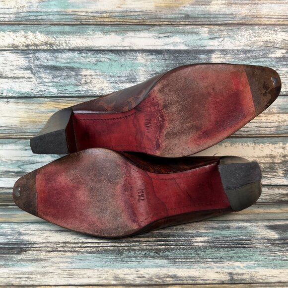 Donald J Pliner Perlie Womens 7.5M Mules Western Dress Shoes Pointed Toe Clogs - Picture 7 of 14